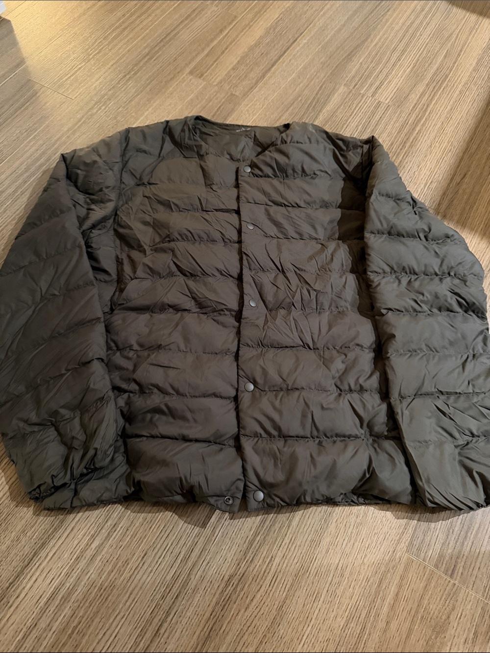 Muji Men's Lightweight Black Quilted Puffer Jacket